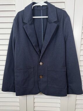 Old Navy Boys Twill Dark Navy Two-Button Blazer Size 8